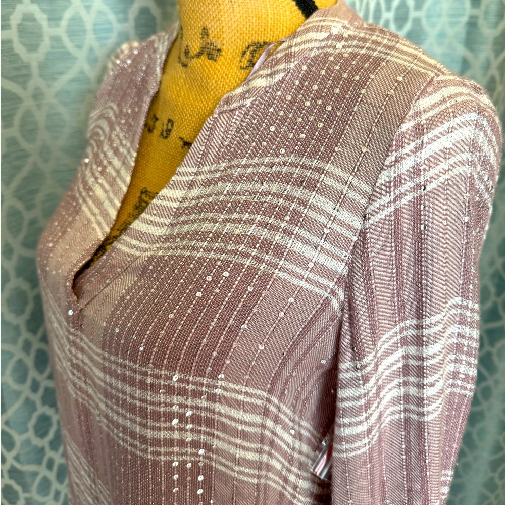 NEW! JLO Popover Blouse with Glittery Sequins Size XS